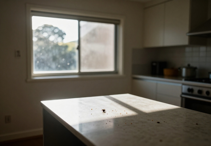 Cockroaches in a Harris Park restaurant storage area before treatment